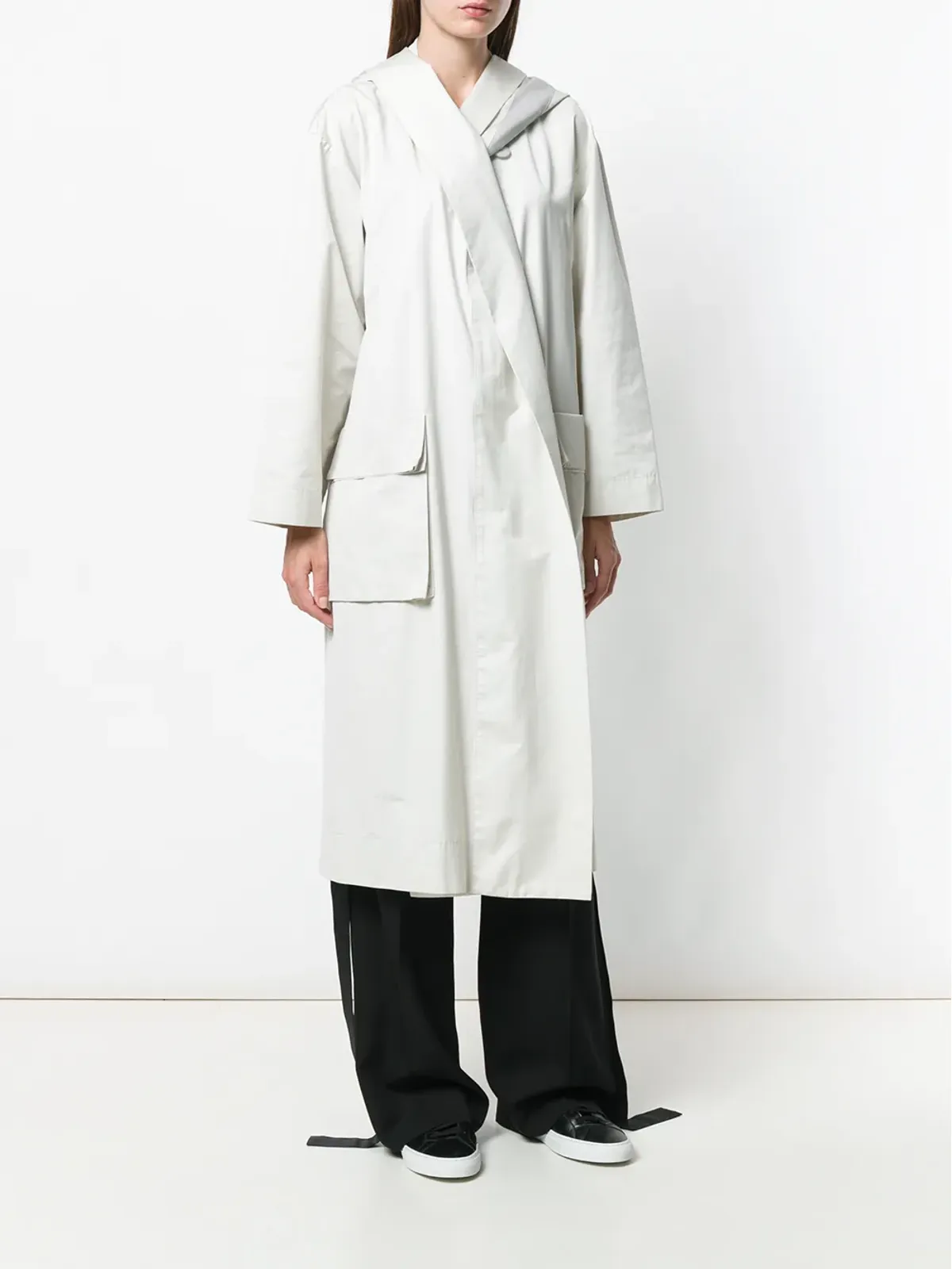 Issey Miyake Pre-Owned フード付きトレンチコート - 画像3