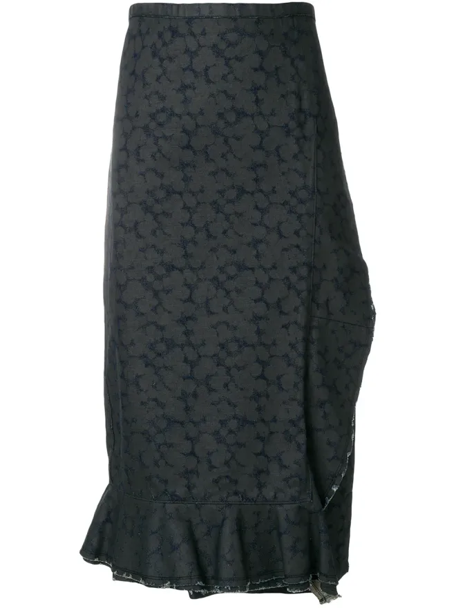 Comme Des Garçons Pre-Owned Comme Des Garçons Pre-Owned ラップデニムプリントスカートの商品画像
