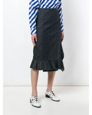 Comme Des Garçons Pre-Owned ラップデニムプリントスカート - サムネイル3