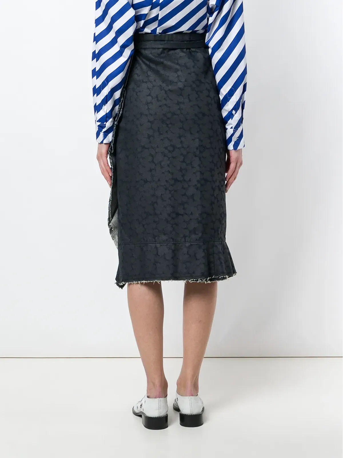 Comme Des Garçons Pre-Owned ラップデニムプリントスカート - 画像4