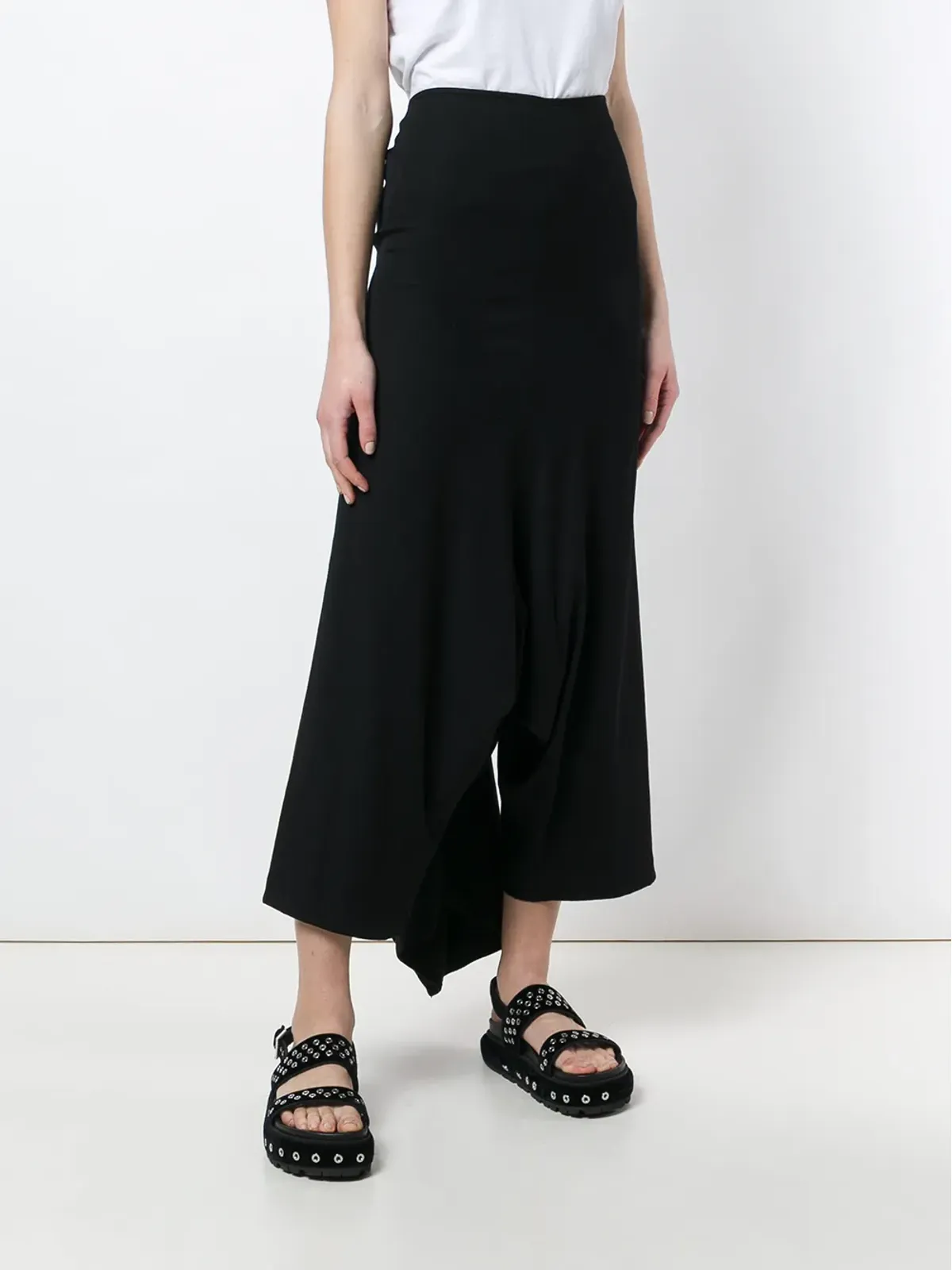 Comme Des Garçons Pre-Owned ドレープ アシンメトリック ワイドレッグ トラウザー - 画像3