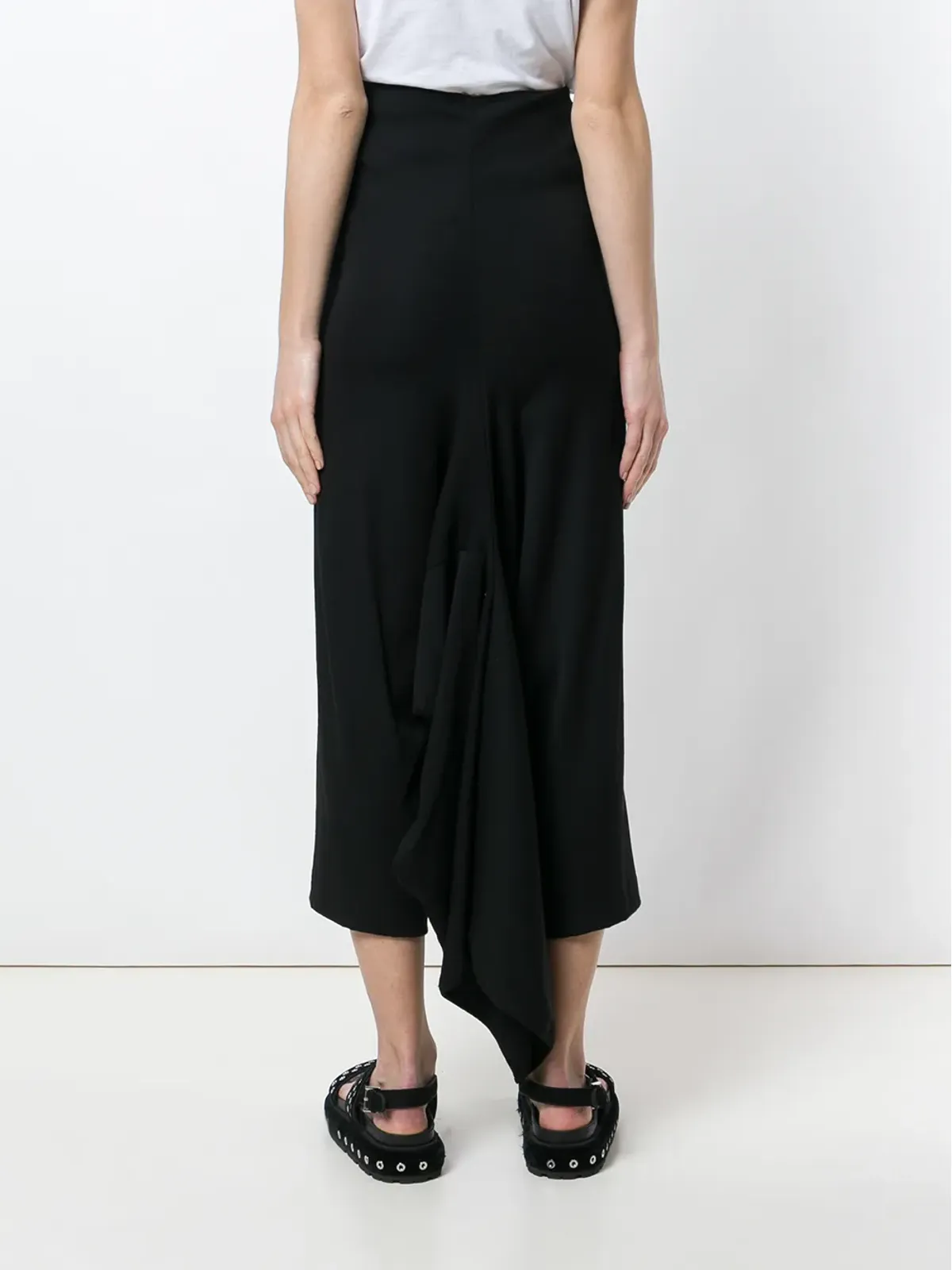 Comme Des Garçons Pre-Owned ドレープ アシンメトリック ワイドレッグ トラウザー - 画像4