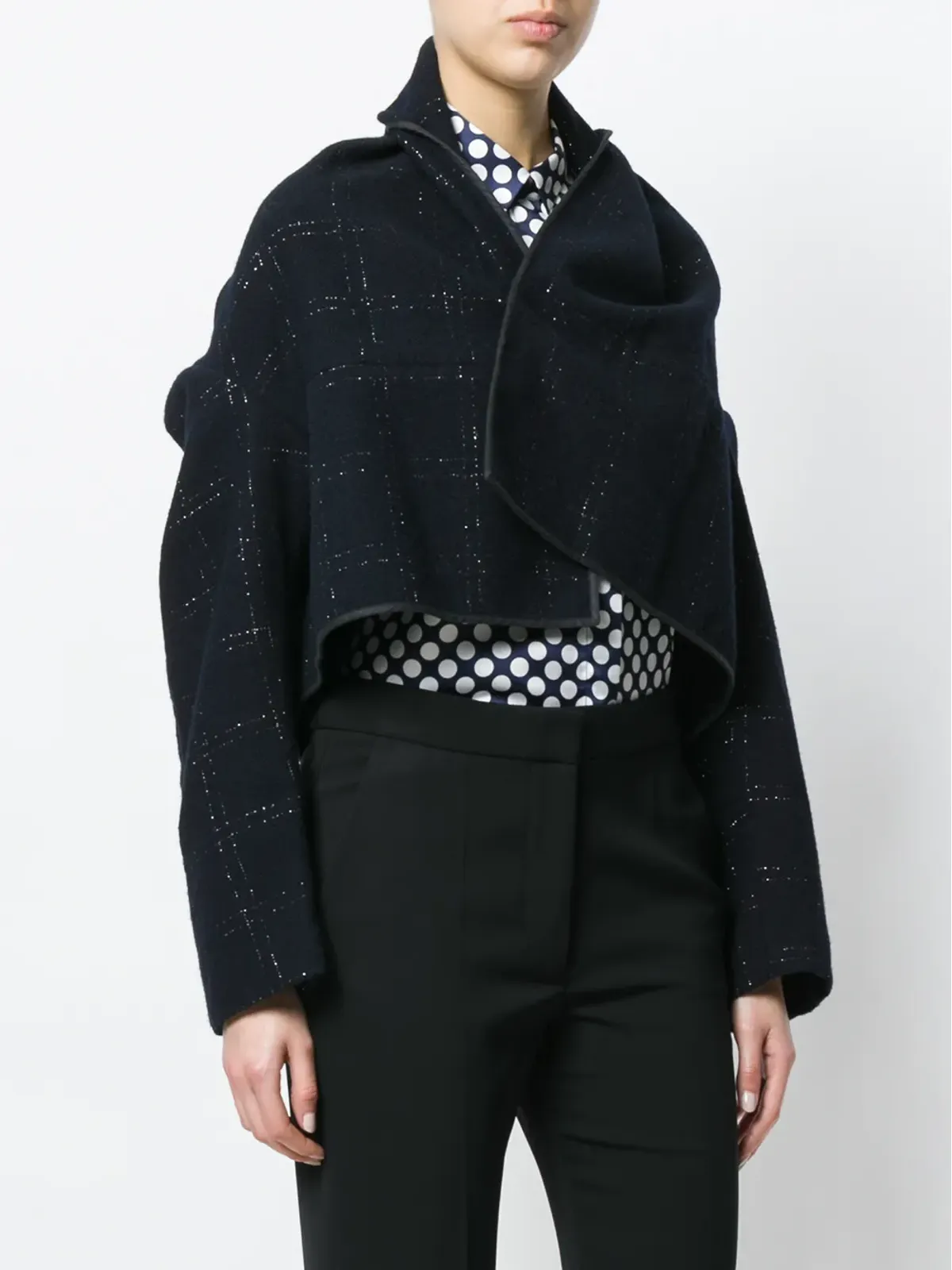 Comme Des Garçons Pre-Owned クロップドケープジャケット - 画像3