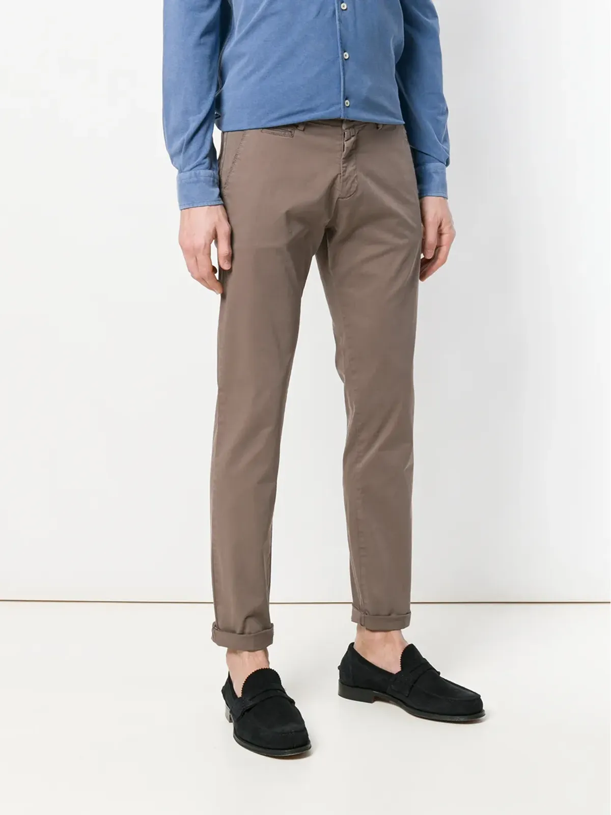 Briglia 1949 スリムチノパンツ ブラウン - 画像3