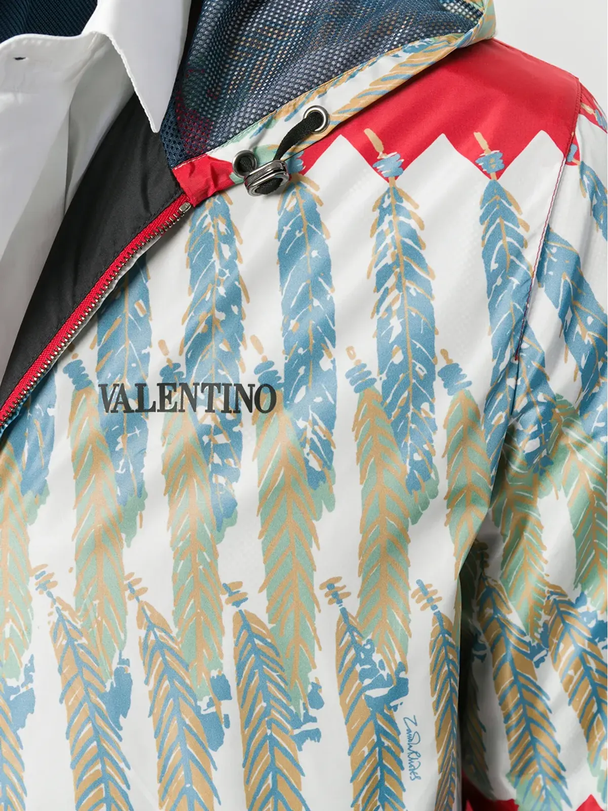 Valentino Garavani パターン柄ジップジャケット レッド - 画像5