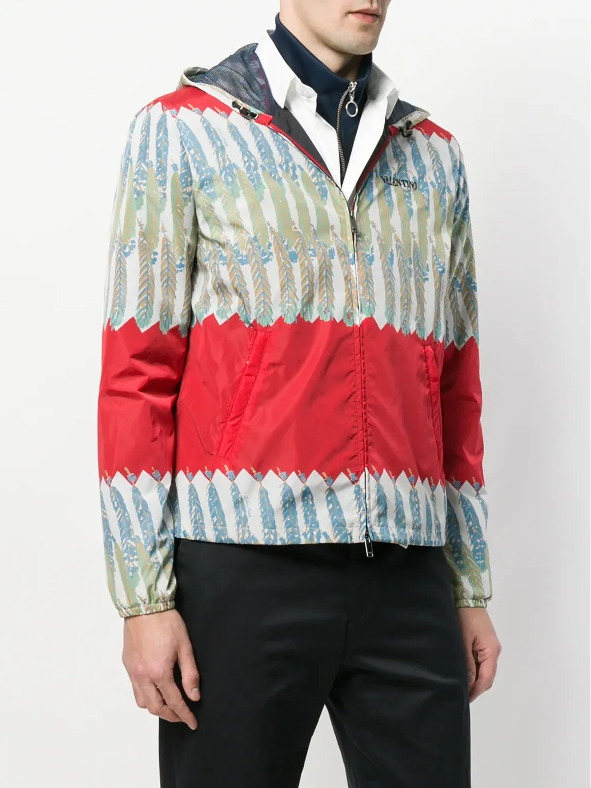 Valentino Garavani パターン柄ジップジャケット レッド - 画像3