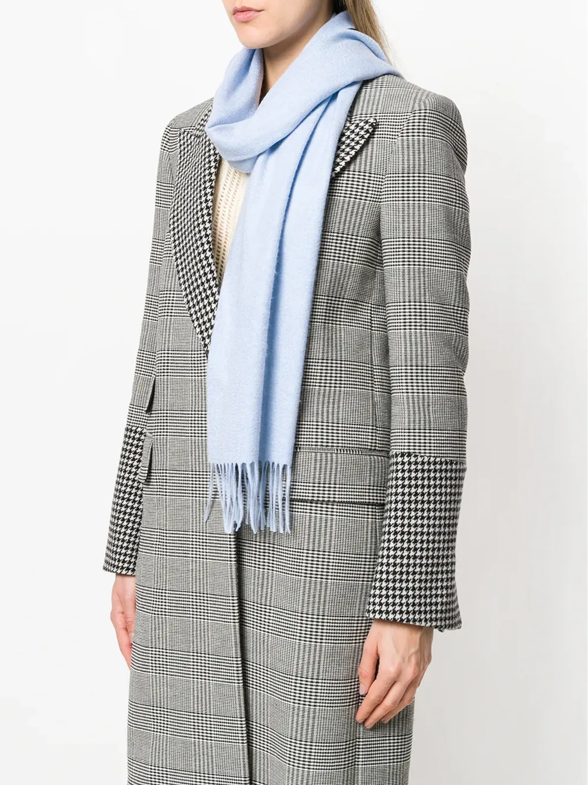 N.Peal fringe-hem scarf - Blue - 画像2