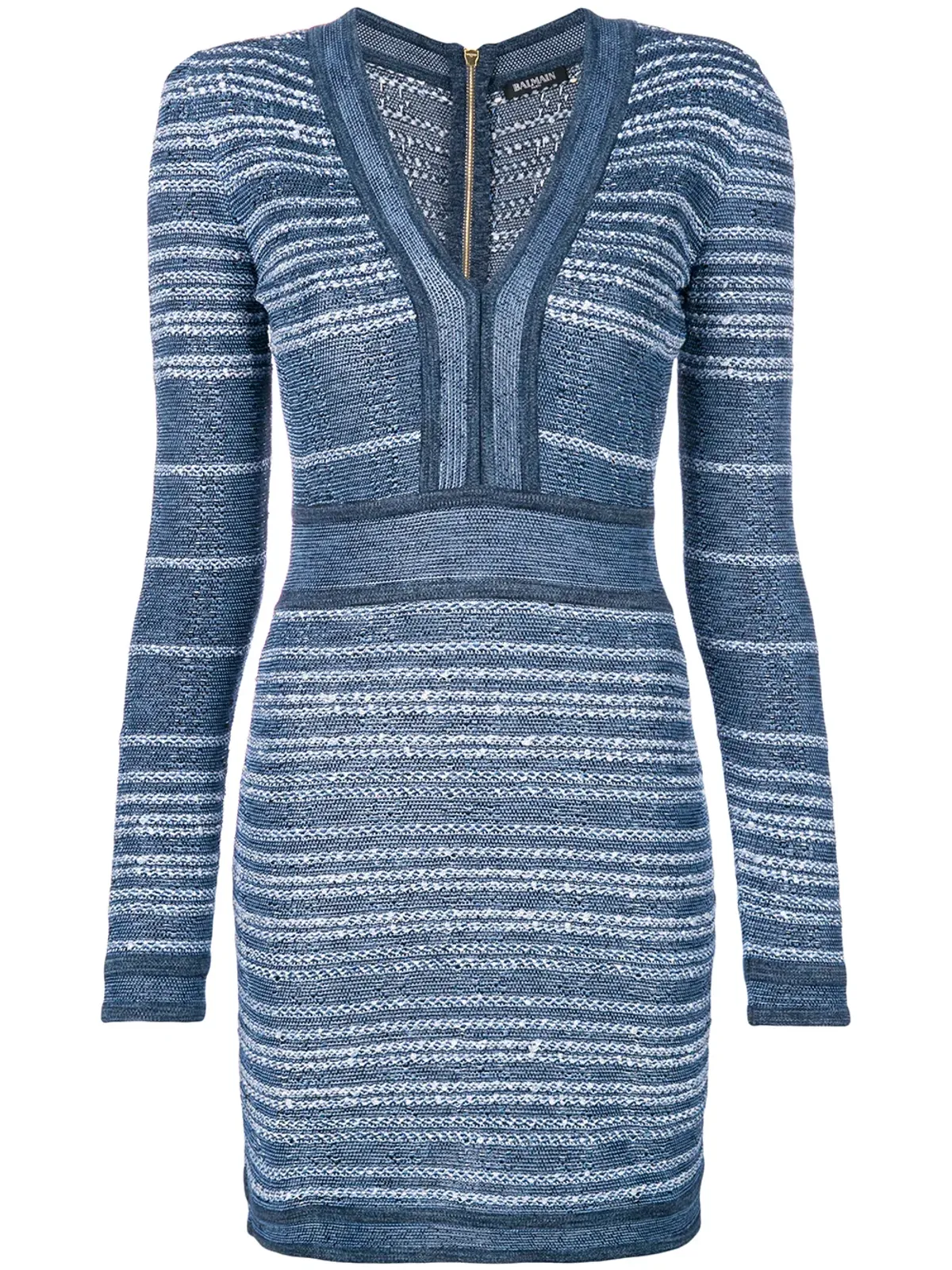 Balmain フィットボディコンドレス ブルー - 画像1