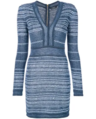 Balmain フィットボディコンドレス ブルー - サムネイル1