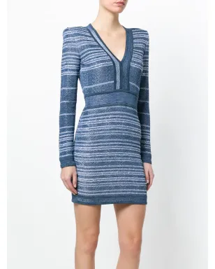 Balmain フィットボディコンドレス ブルー - サムネイル3