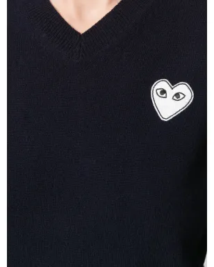 Comme Des Garçons Play Vネック ハートロゴ セーター - サムネイル5