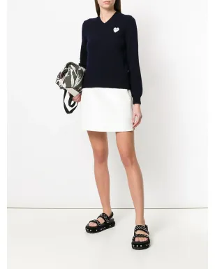 Comme Des Garçons Play Vネック ハートロゴ セーター - サムネイル2