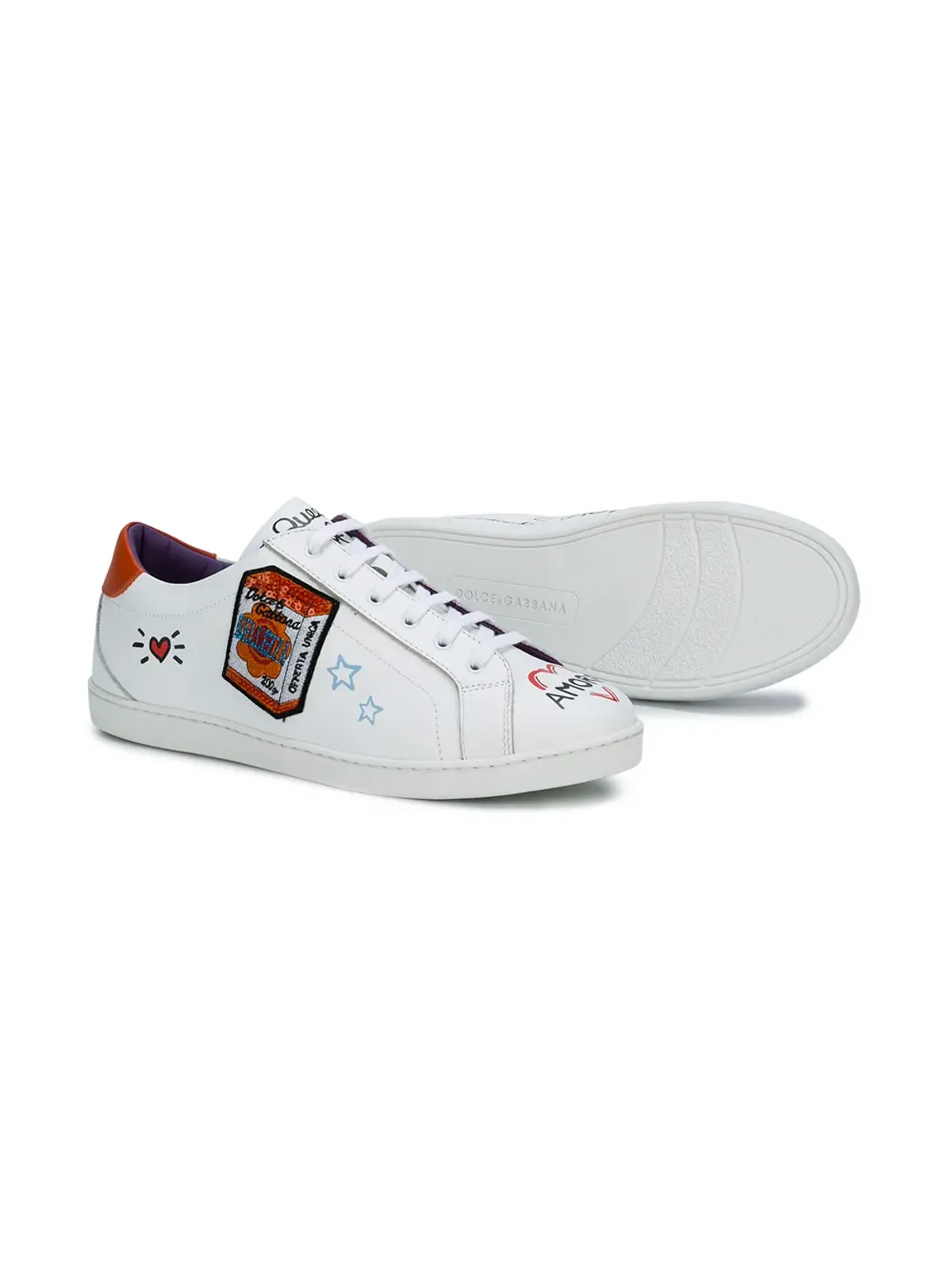 Dolce & Gabbana Kids Queen of my heart embellished sneakers - White - 画像2