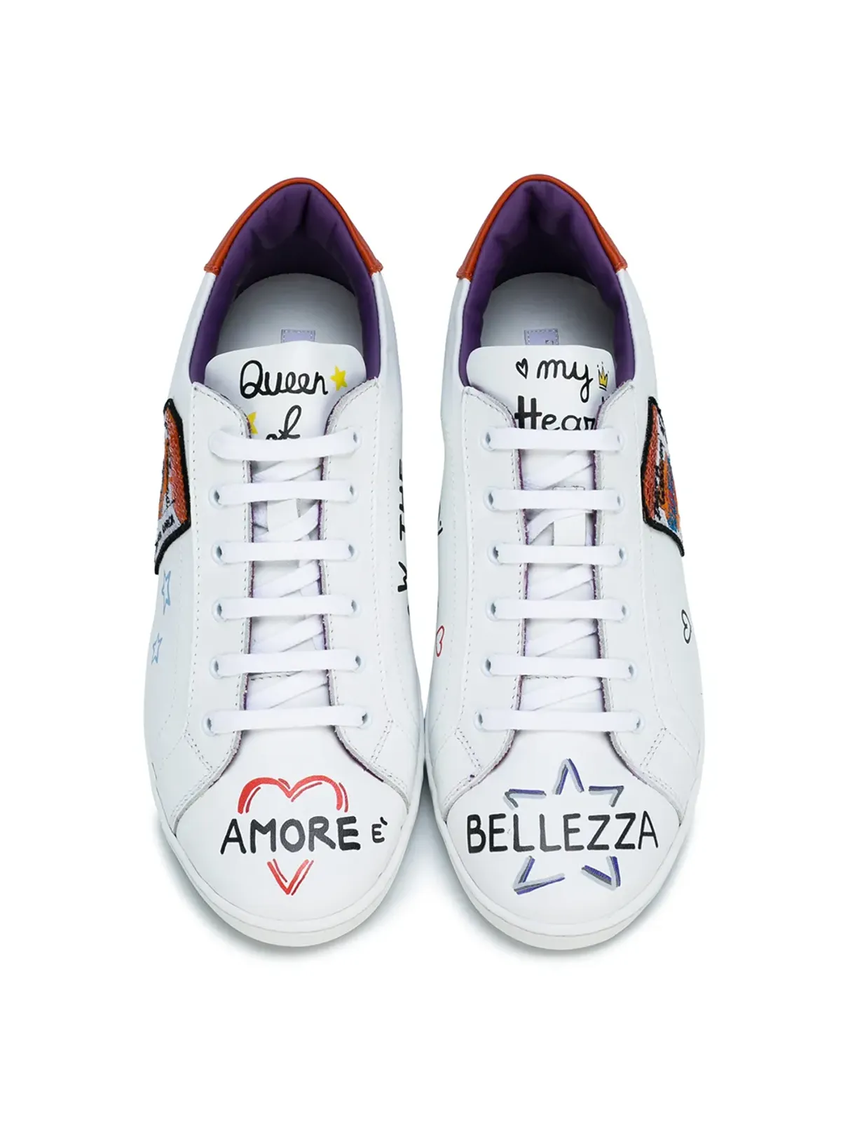 Dolce & Gabbana Kids Queen of my heart embellished sneakers - White - 画像3