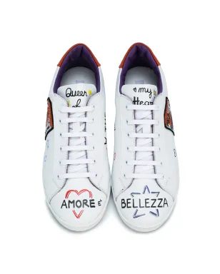 Dolce & Gabbana Kids Queen of my heart embellished sneakers - White - サムネイル3