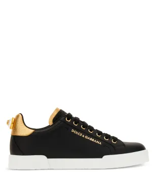 Dolce & Gabbana Portofino ロゴ入りレザースニーカー ブラック - サムネイル1