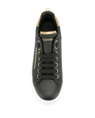 Dolce & Gabbana Portofino ロゴ入りレザースニーカー ブラック - サムネイル4