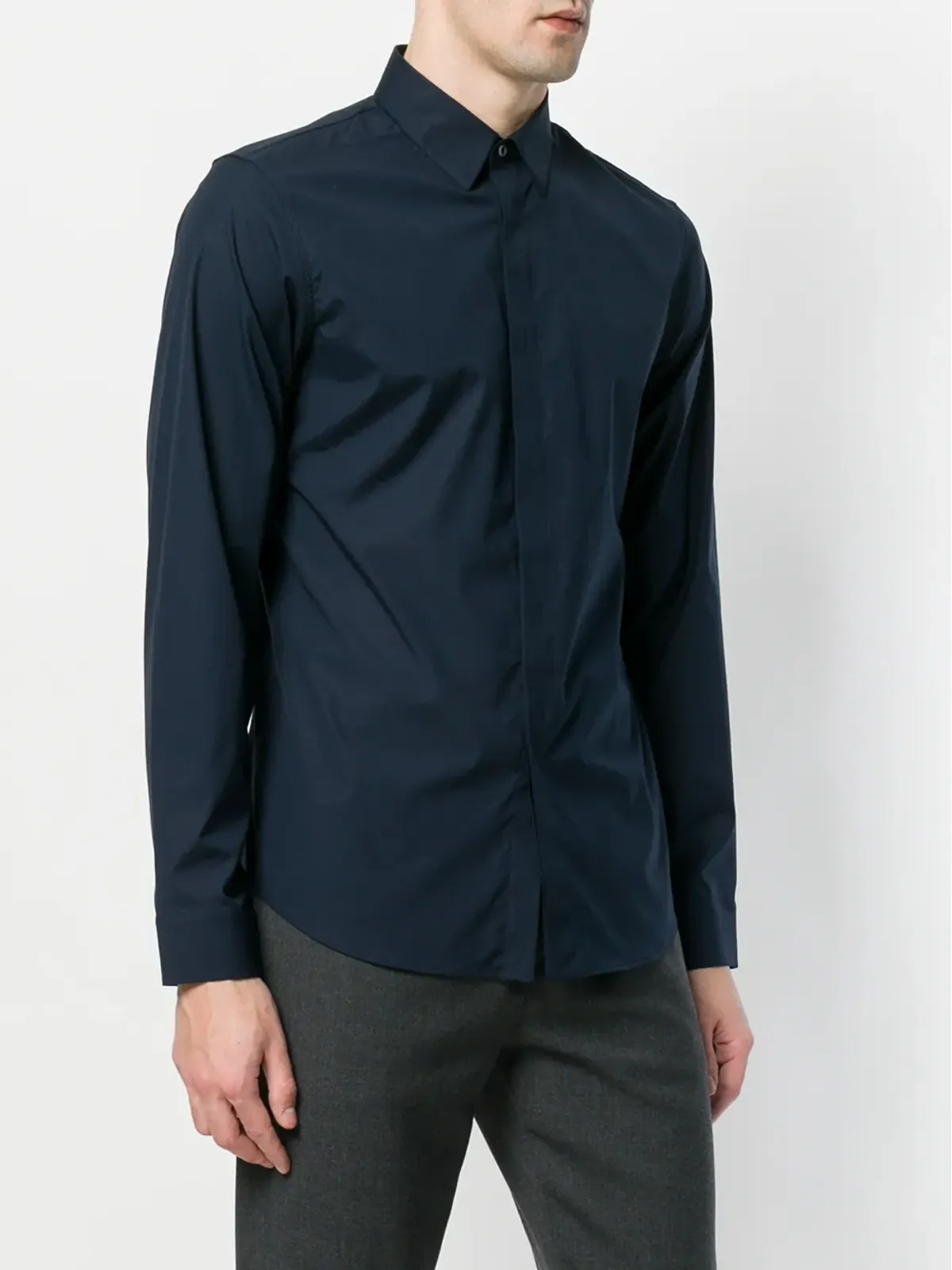 Jil Sander 隠しボタンシャツ - ブルー - 画像3