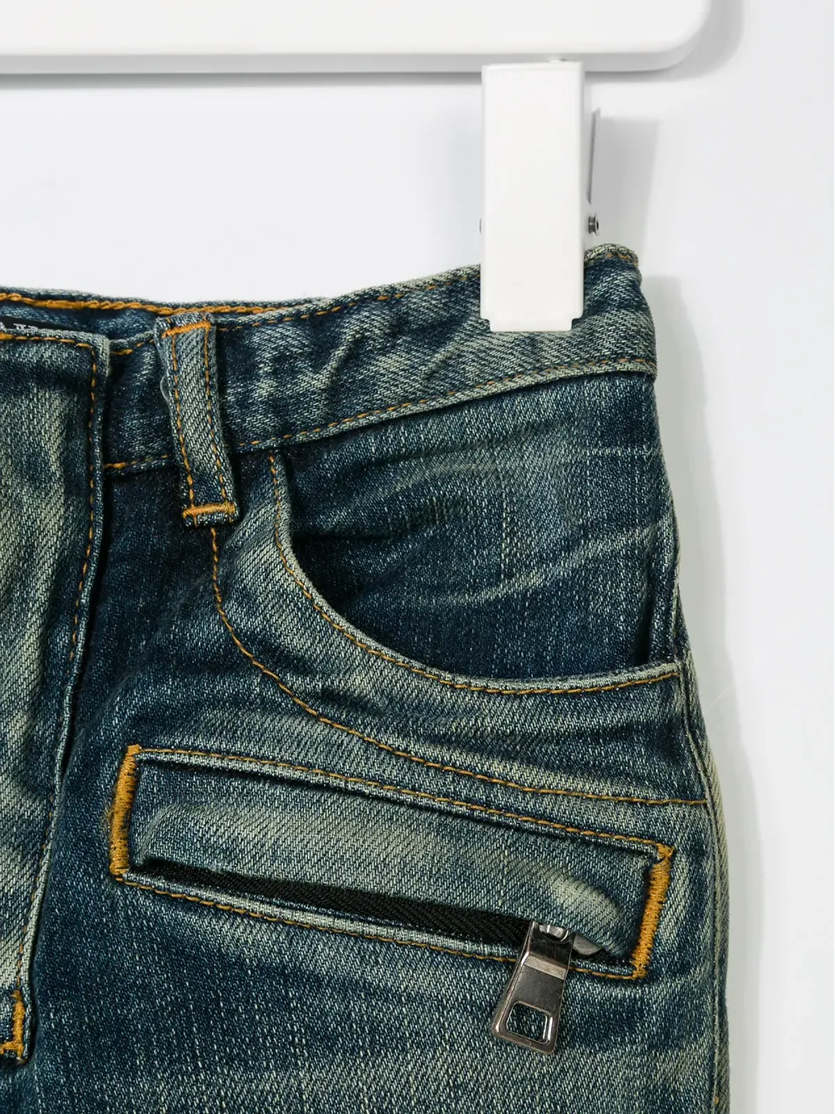 Balmain Kids コットン バイカージーンズ - Blue - 画像3