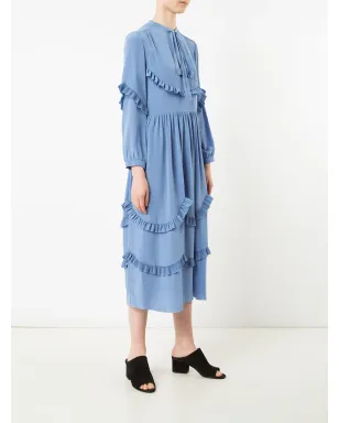 Rochas シルク フリル トリム ドレス - サムネイル3