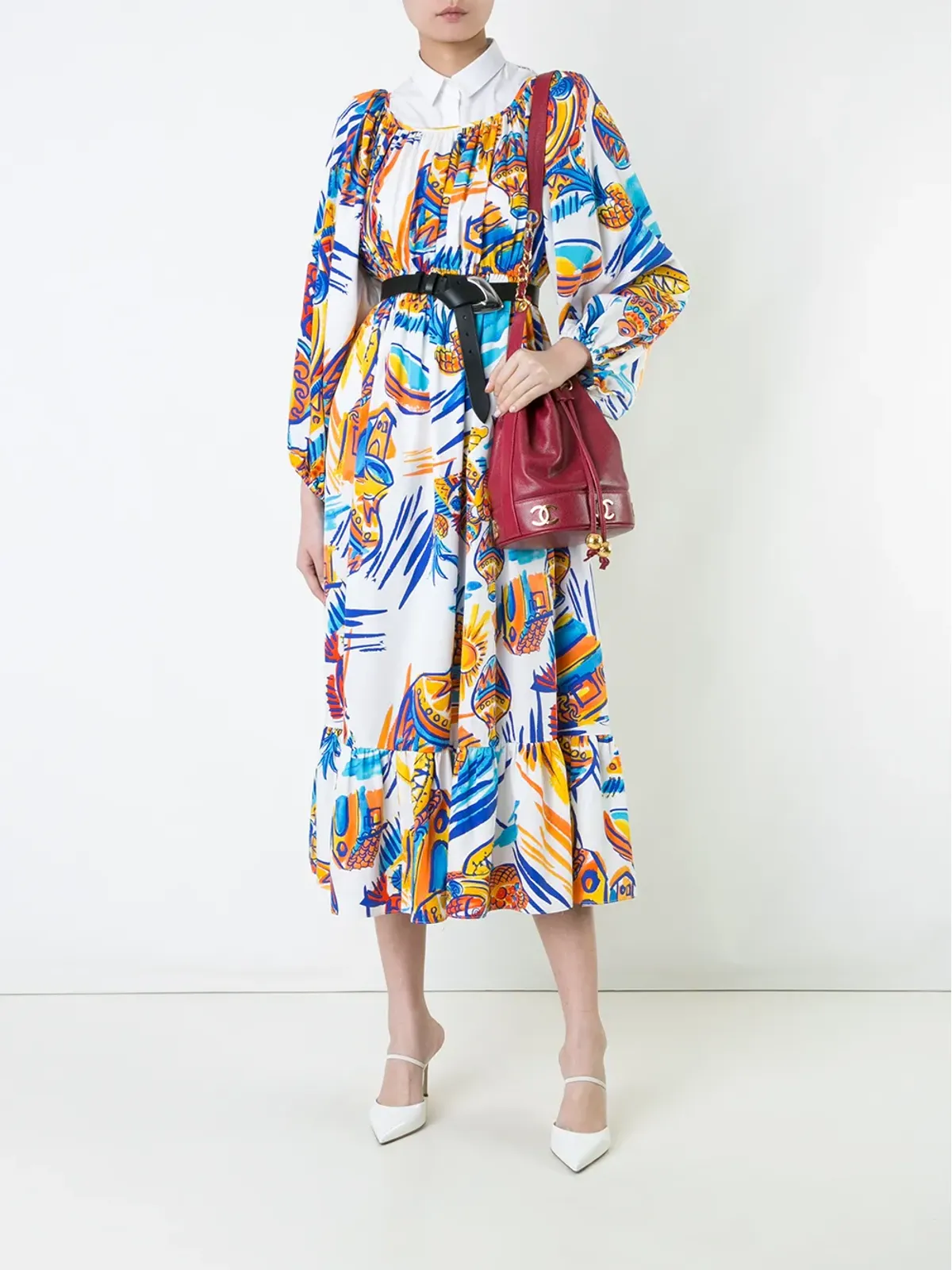 CHANEL Pre-Owned ロゴ バケットバッグ レッド - 画像2