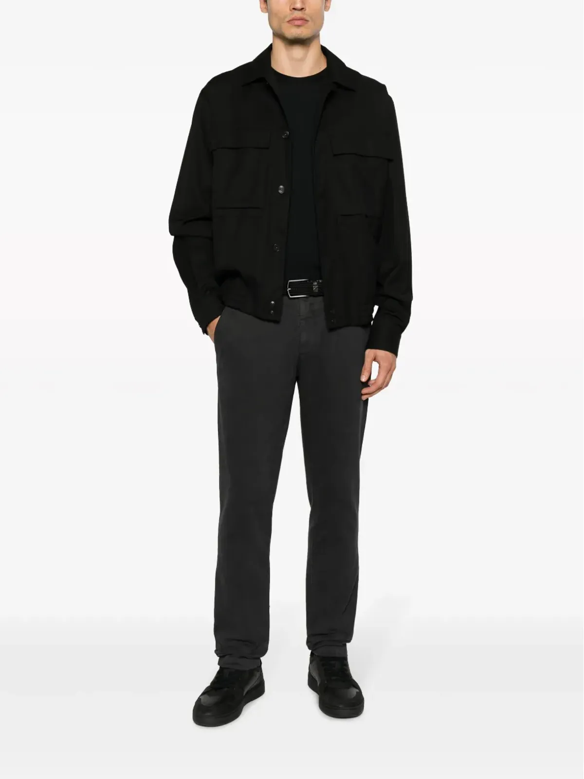 John Smedley plain crew-neck jumper - Black - 画像2