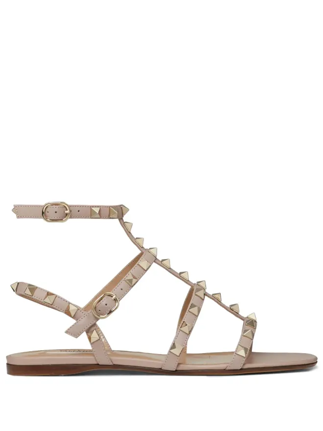 Valentino Garavani Valentino Garavani ロックスタッド アンクルストラップ フラットサンダルの商品画像