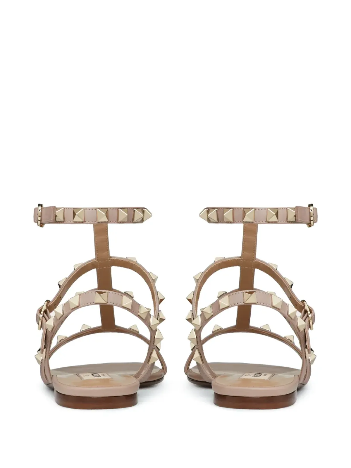Valentino Garavani ロックスタッド アンクルストラップ フラットサンダル - 画像3