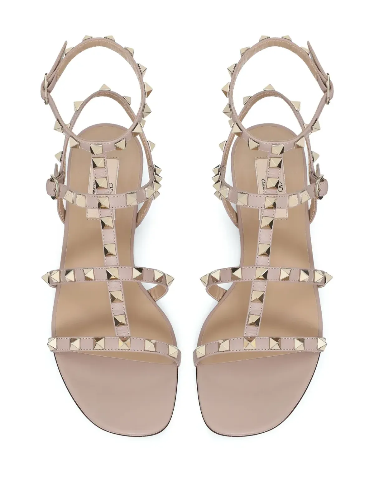 Valentino Garavani ロックスタッド アンクルストラップ フラットサンダル - 画像4