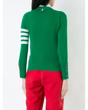 Thom Browne Vネック ロゴディテール カーディガン - サムネイル4