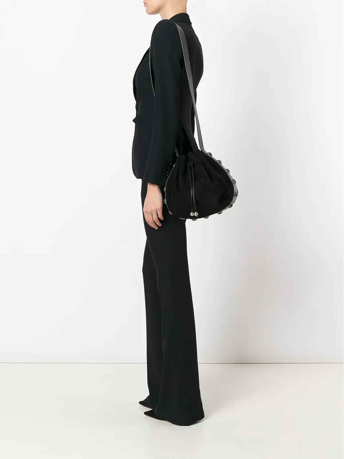 Alexander McQueen バケットクロスボディバッグ ブラック - 画像2