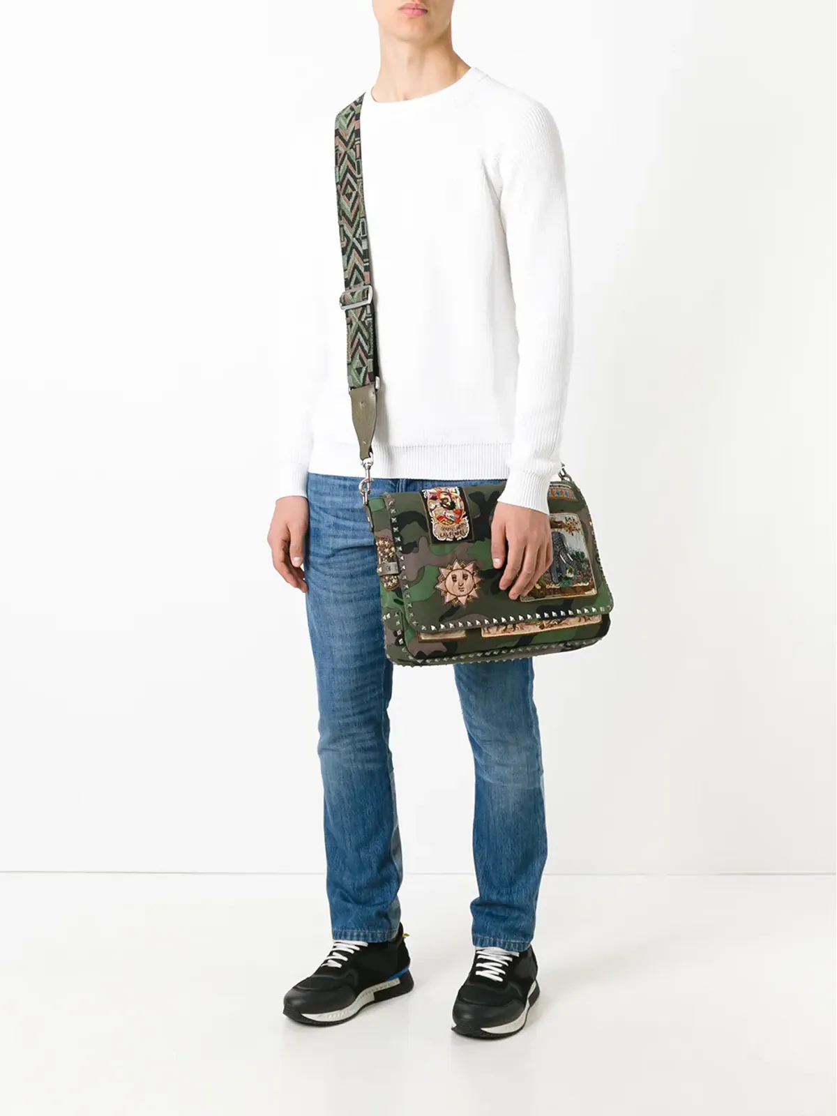 Valentino Garavani アップリケ入りメッセンジャーバッグ - 画像2