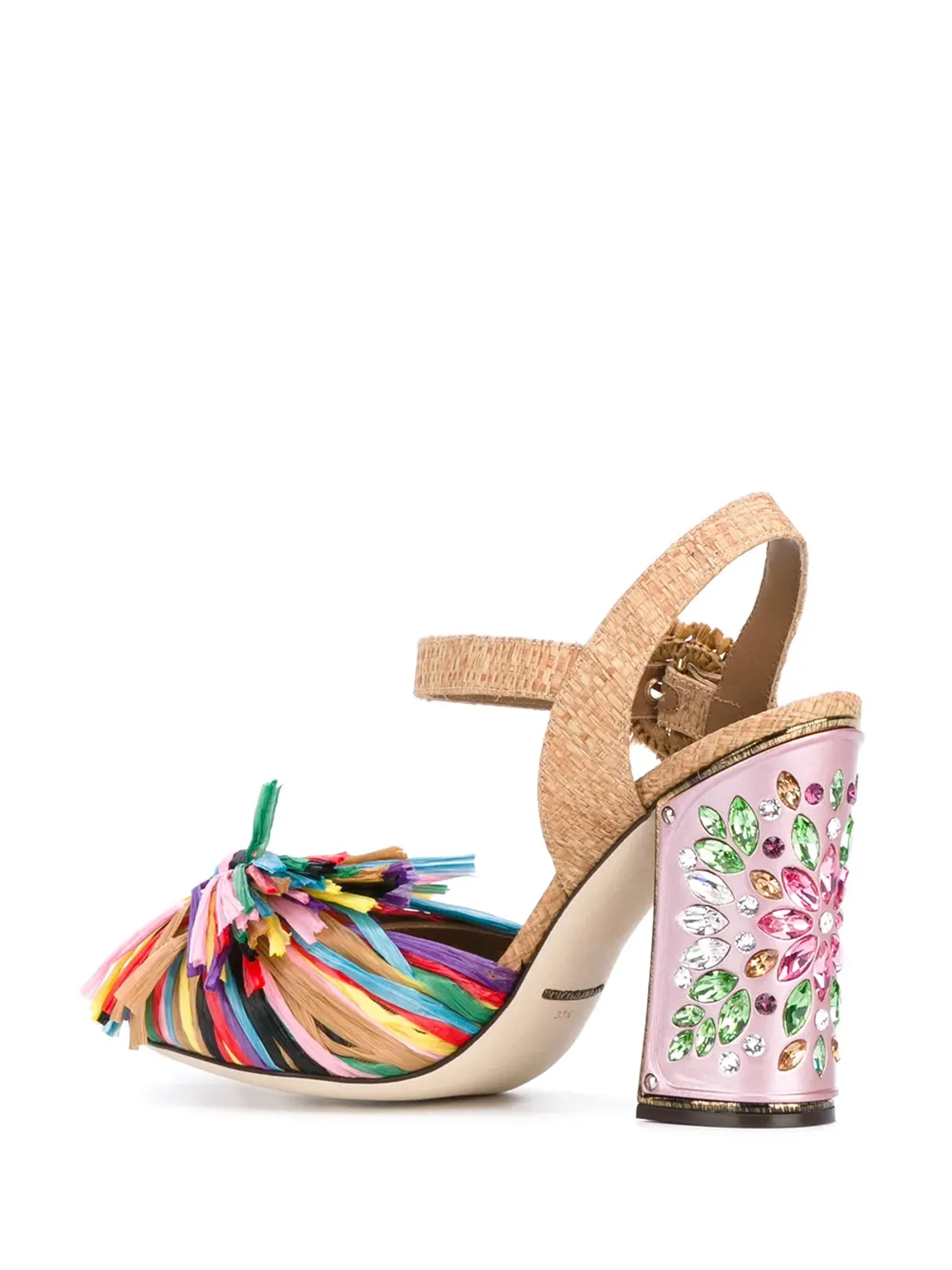 Dolce & Gabbana フリンジ付きエンブリッシュドサンダル - 画像3
