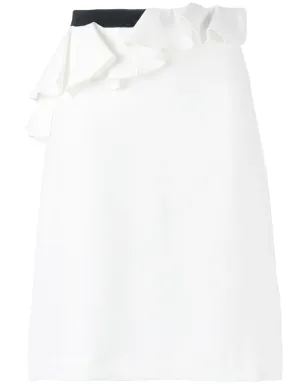 Giambattista Valli フリル付きストレートスカート（ホワイト） - サムネイル1