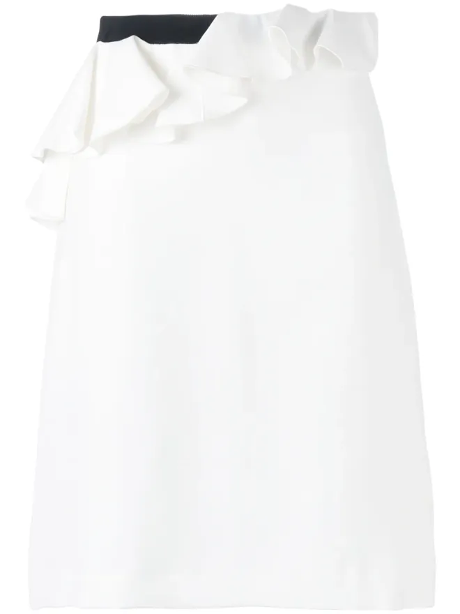 Giambattista Valli Giambattista Valli フリル付きストレートスカート（ホワイト）の商品画像