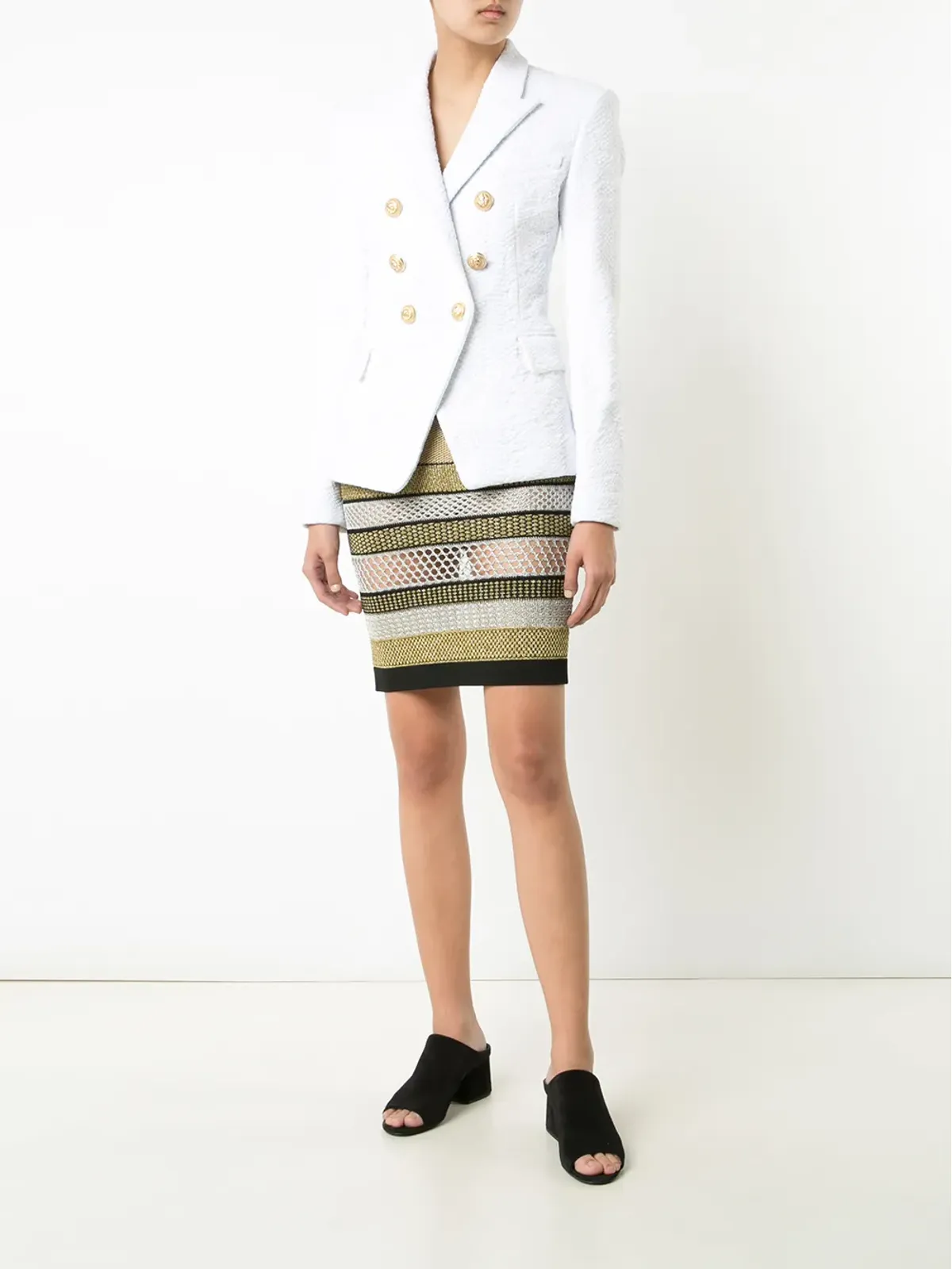 Balmain ストライプスカート - 画像2