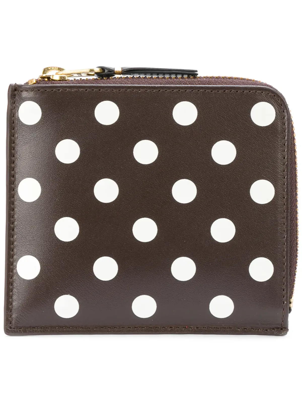 Comme Des Garçons Wallet ポルカドット柄ジップウォレット - Brown - 画像1