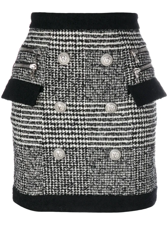 BALMAIN Balmain tweetボタン付きミニスカート - ブラックの商品画像