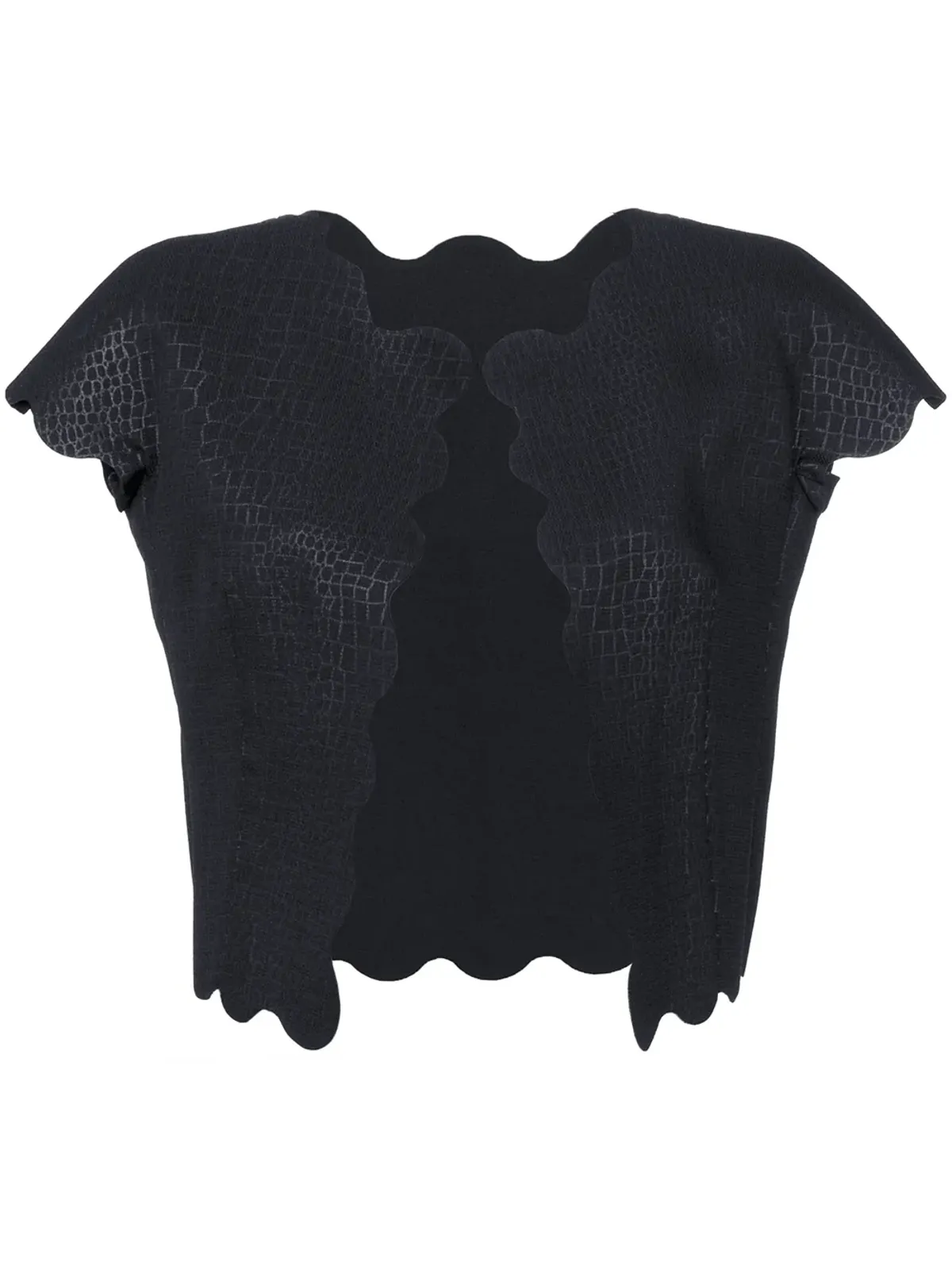 Comme Des Garçons Pre-Owned スカラップエッジ クロコダイルエンボス ウエストコート - 画像1