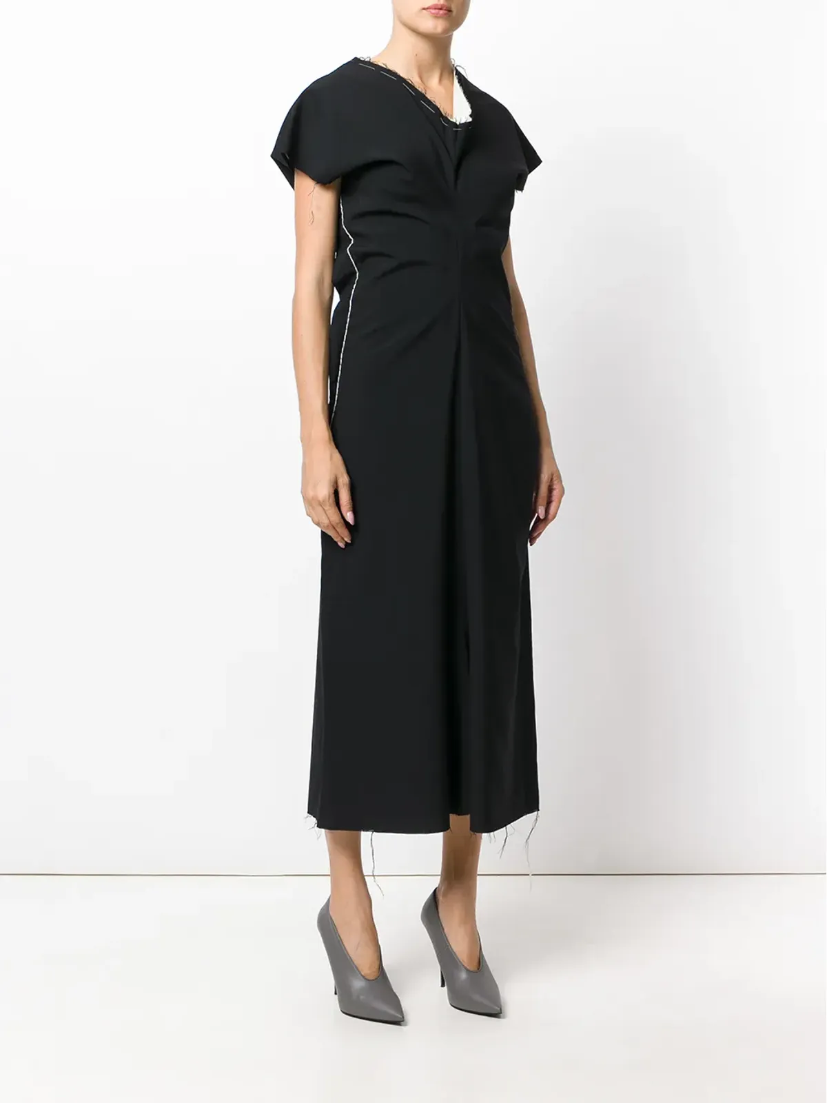 Comme Des Garçons Pre-Owned ローエッジのペプラムドレス - 画像3