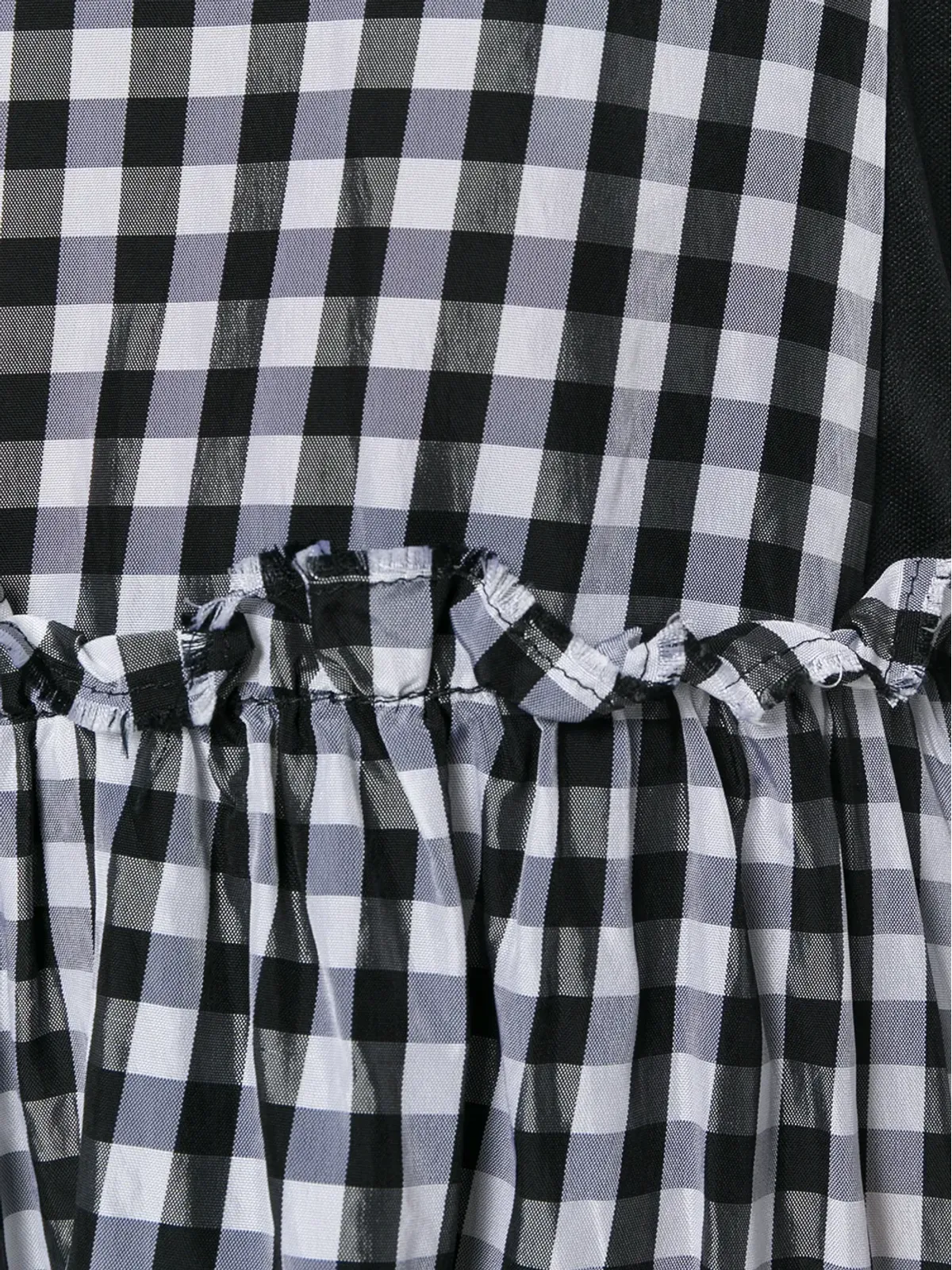 Comme Des Garçons Pre-Owned フリル付きギンガムチェック柄のブラックドレス - 画像5