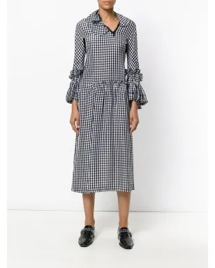 Comme Des Garçons Pre-Owned フリル付きギンガムチェック柄のブラックドレス - サムネイル2