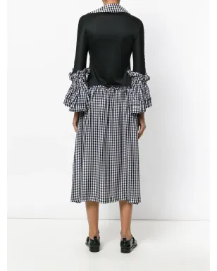 Comme Des Garçons Pre-Owned フリル付きギンガムチェック柄のブラックドレス - サムネイル4