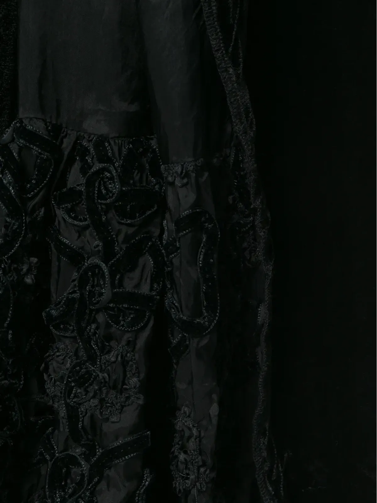 Comme Des Garçons Pre-Owned ベルベット調クロップドアシンメトリーパンツ - ブラック - 画像5
