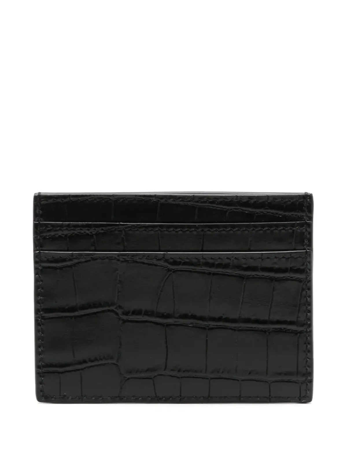 Saint Laurent クロコダイル型押しレザーカードホルダー - 画像2