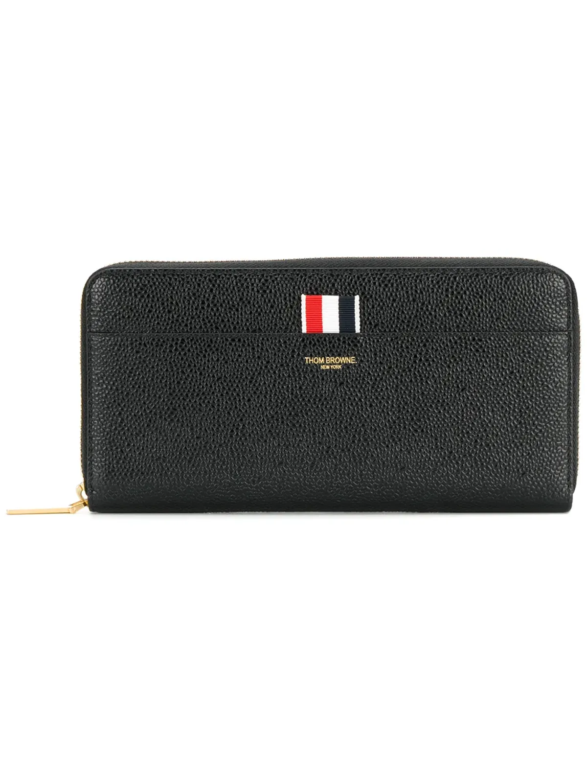 Thom Browne グログランタブ レザー コンチネンタル ウォレット - ブラック - 画像1