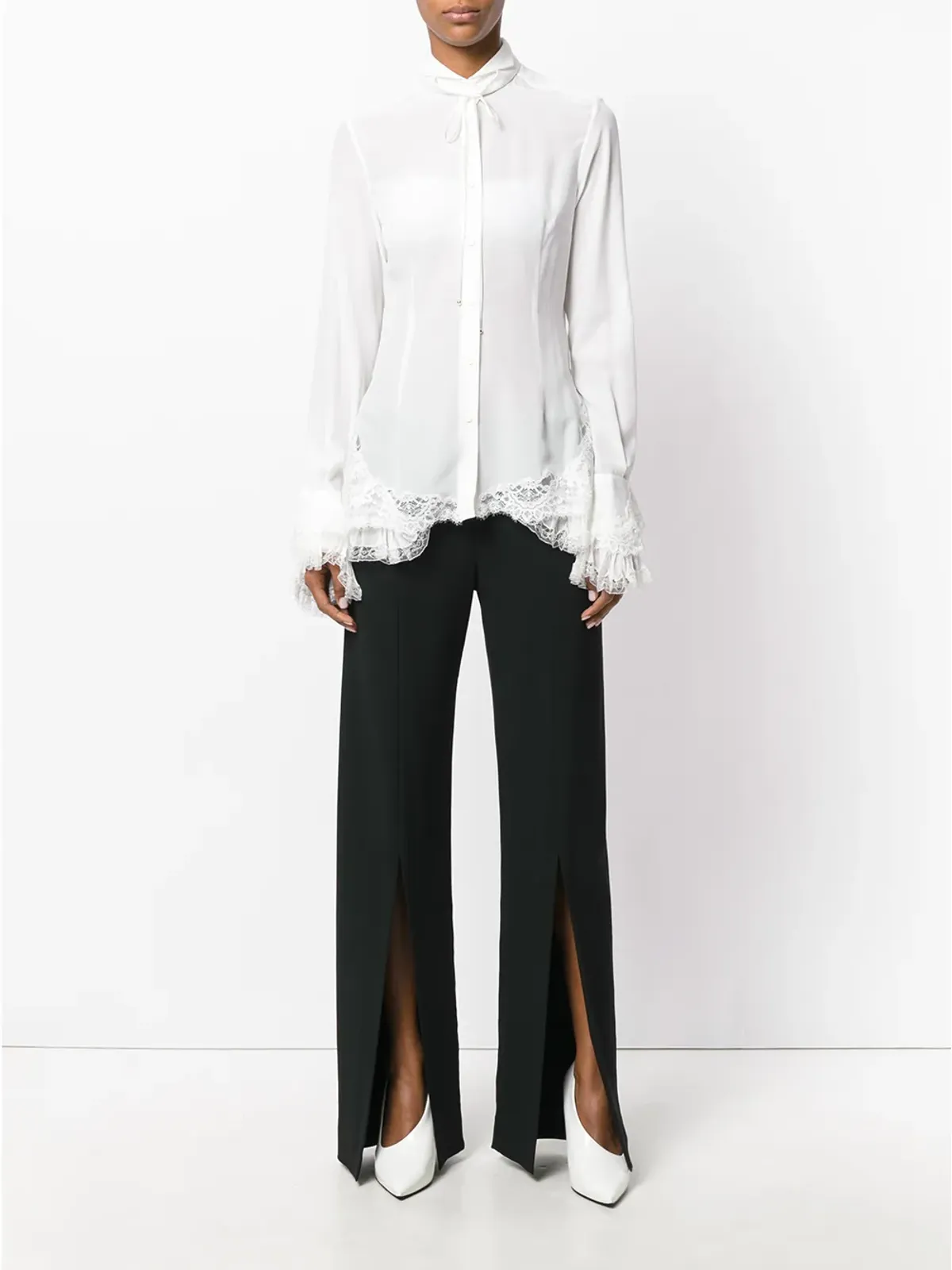 Ermanno Scervino レースフリルブラウス - 画像2