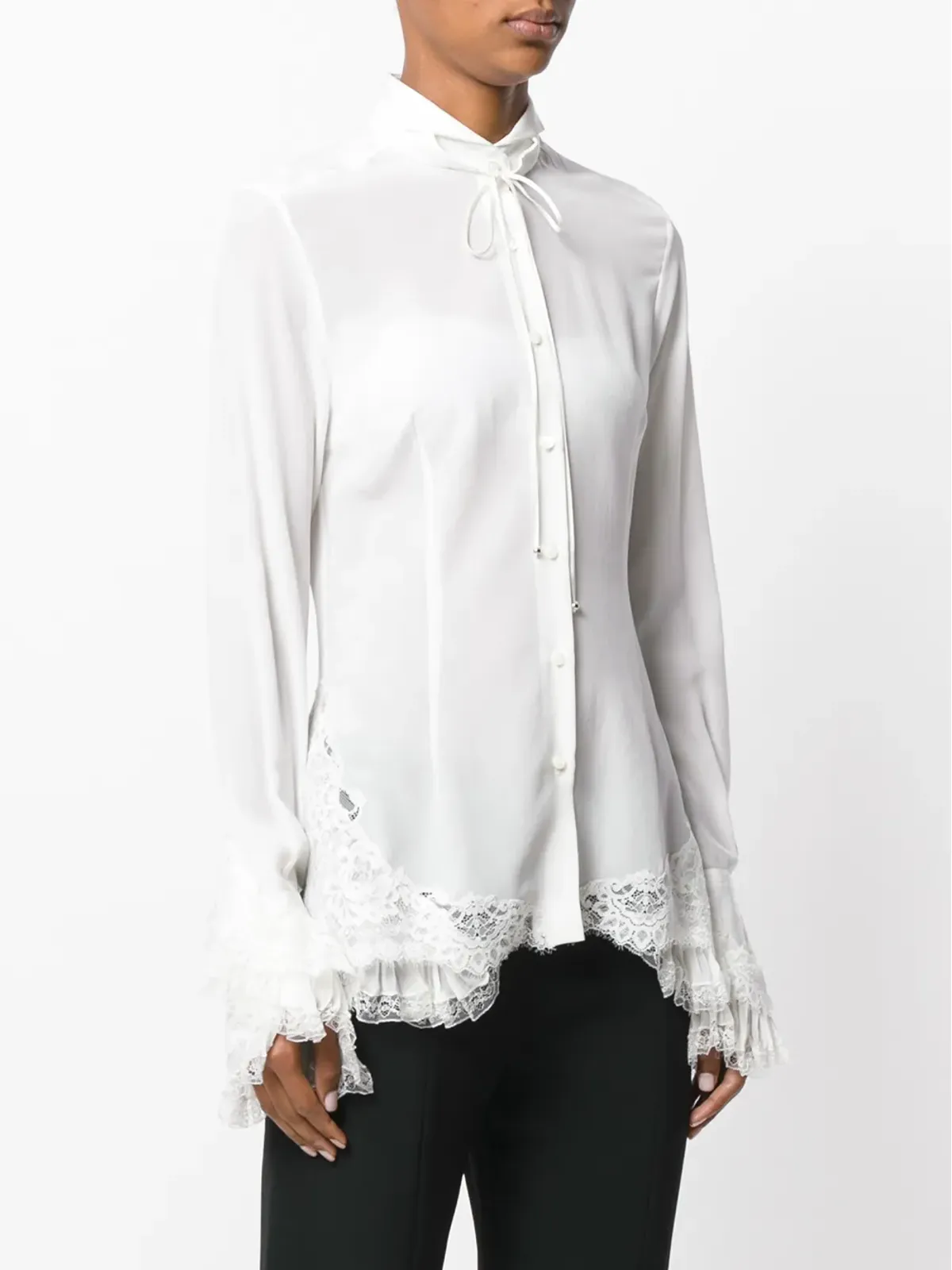 Ermanno Scervino レースフリルブラウス - 画像3