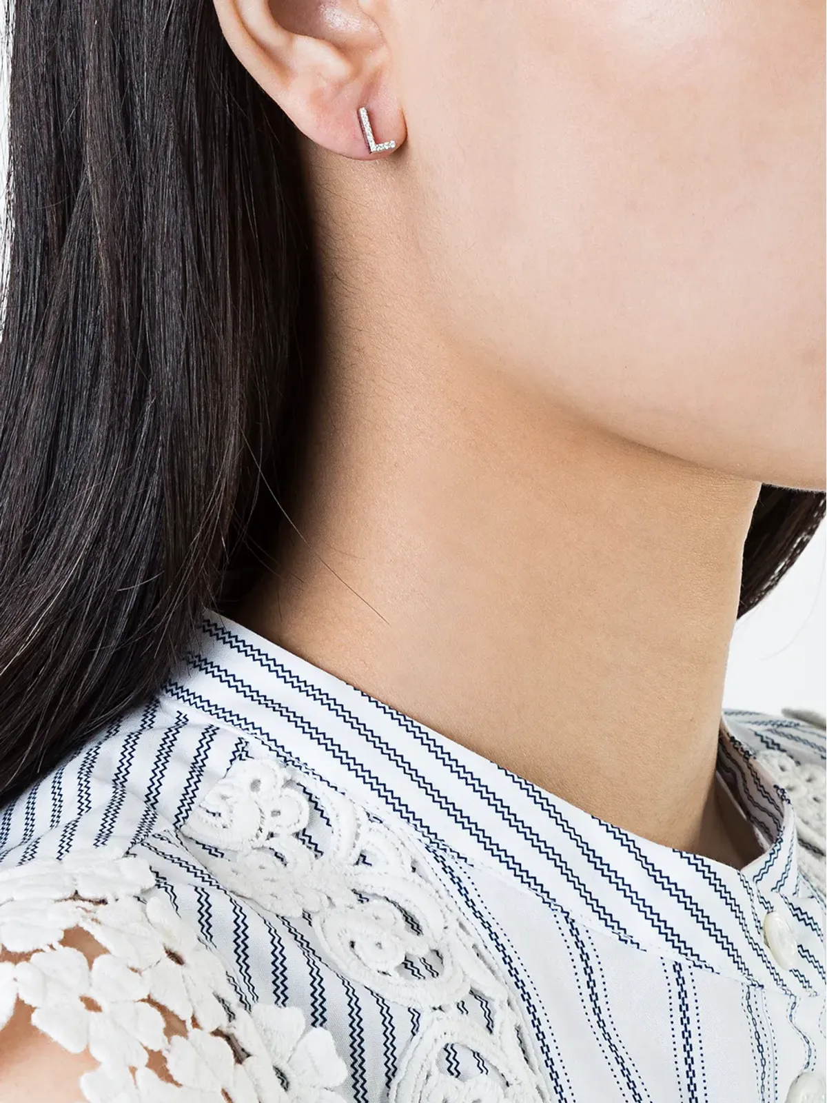 ALINKA 18ktホワイトゴールド ALINKA ID ダイヤモンドスタッドピアス（片耳用） - 画像2