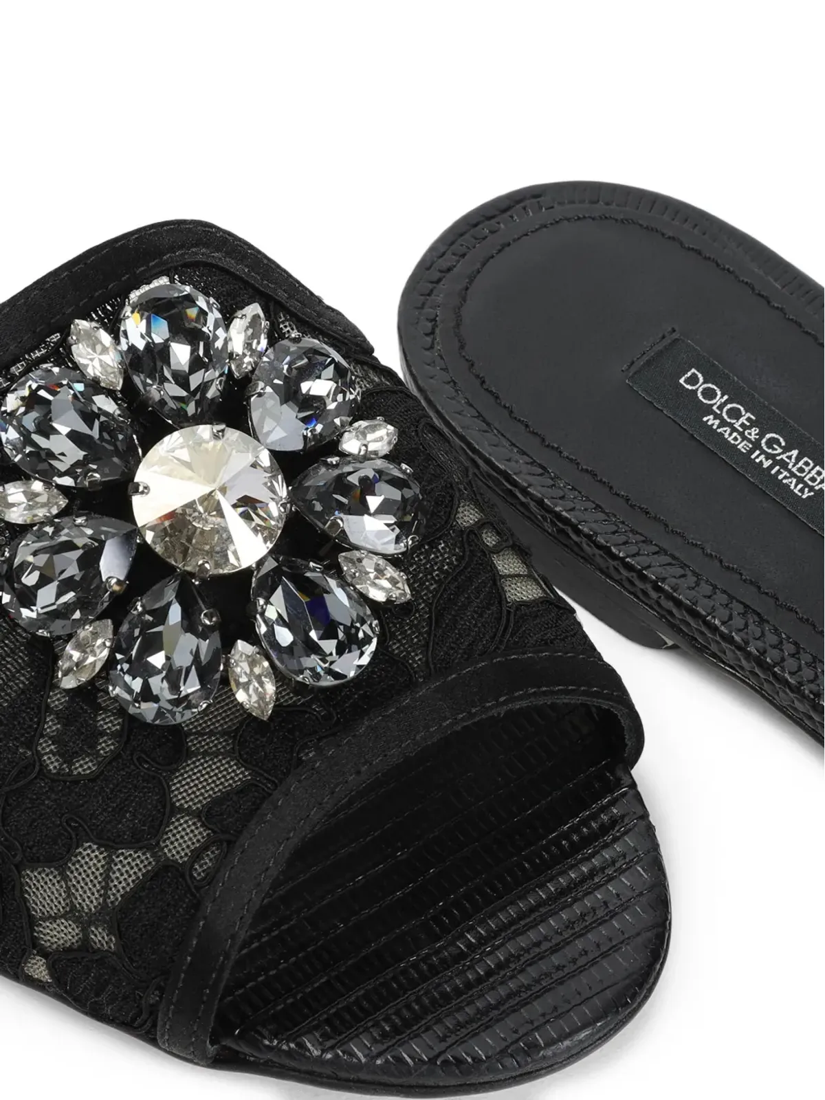Dolce & Gabbana ビアンカ レインボーレース ブローチ付きサンダル - 画像4